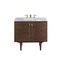 James Martin Vanities Amberly 36in Single Vanity, Mid-Century Walnut w/ 3 CM Carrara Marble Top 670-V36-WLT-3CAR - alternate 1
